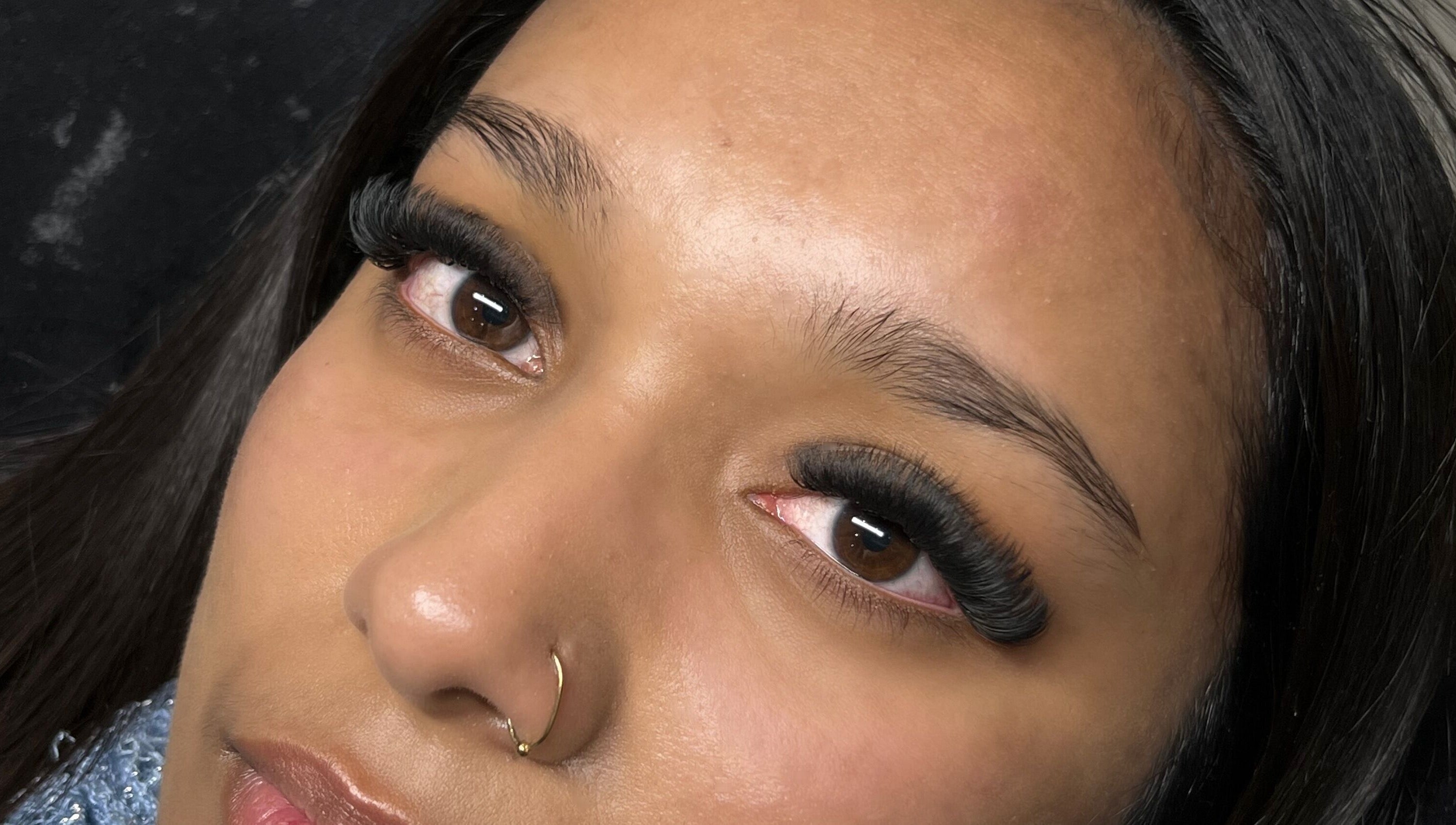 Close-up of eyelash extensions at Lash & Beauty Evolution, Queensburgh, Kwazulu-natal, ZA.