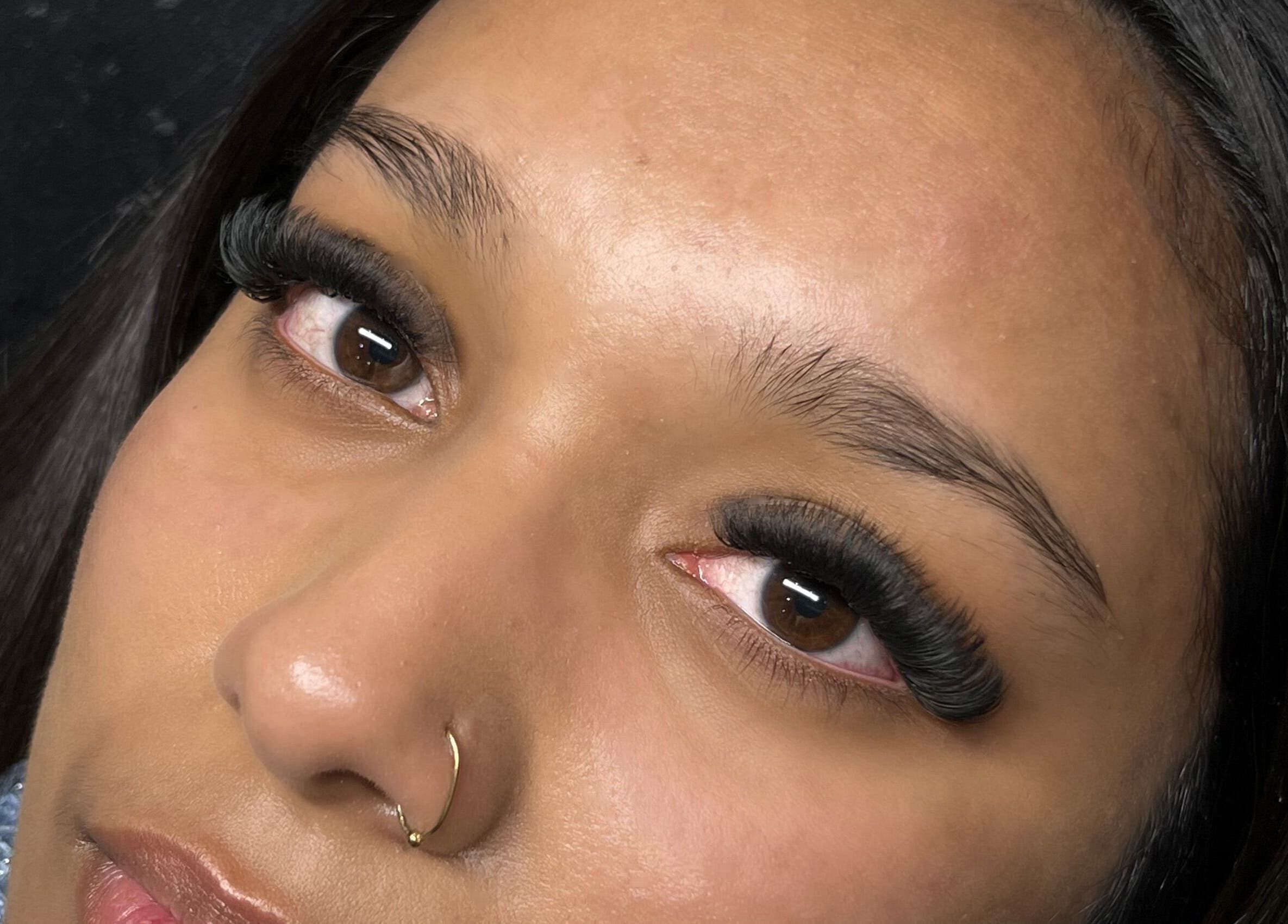 Close-up of eyelash extensions at Lash & Beauty Evolution, Queensburgh, Kwazulu-natal, ZA.