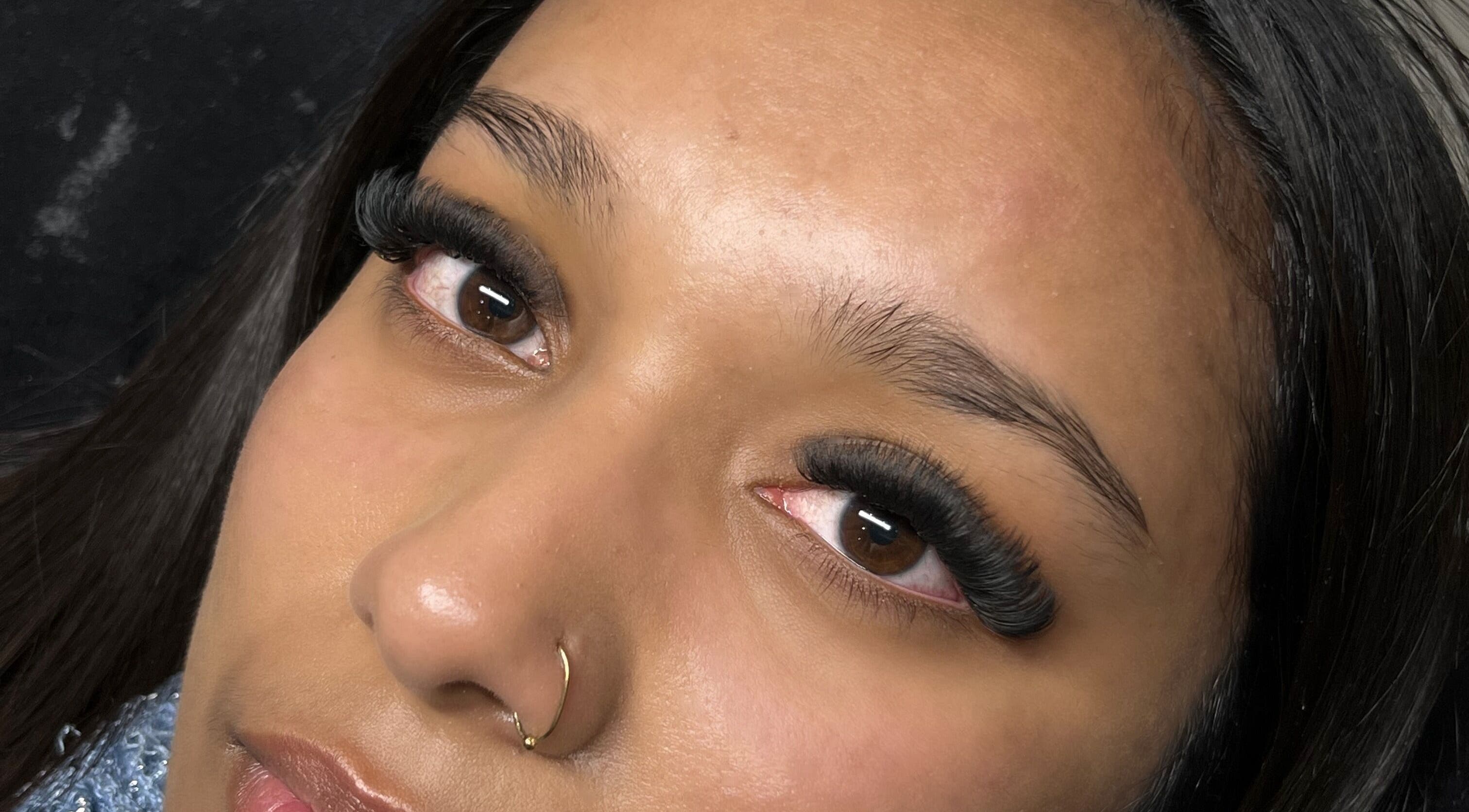 Close-up of eyelash extensions at Lash & Beauty Evolution, Queensburgh, Kwazulu-natal, ZA.