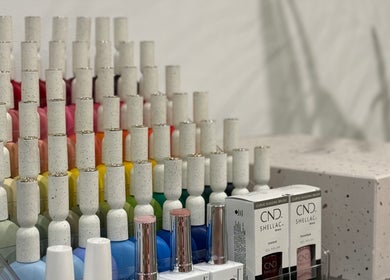 Array of colorful nail polishes at Lumi Haus Beauty Bar, Goldcoast, Queensland, AU showcasing vibrant options.