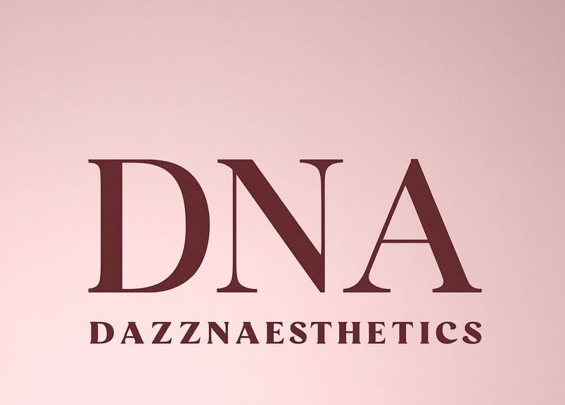 DazznAesthetics brand logo on a pink background, Strathnairn, Australian Capital Territory, AU.