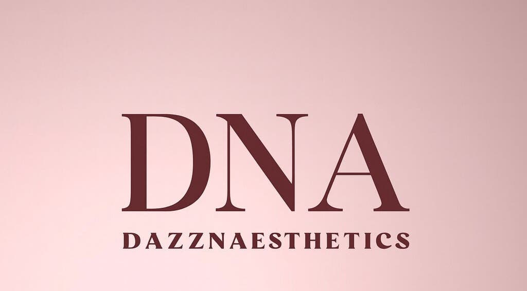 DazznAesthetics brand logo on a pink background, Strathnairn, Australian Capital Territory, AU.