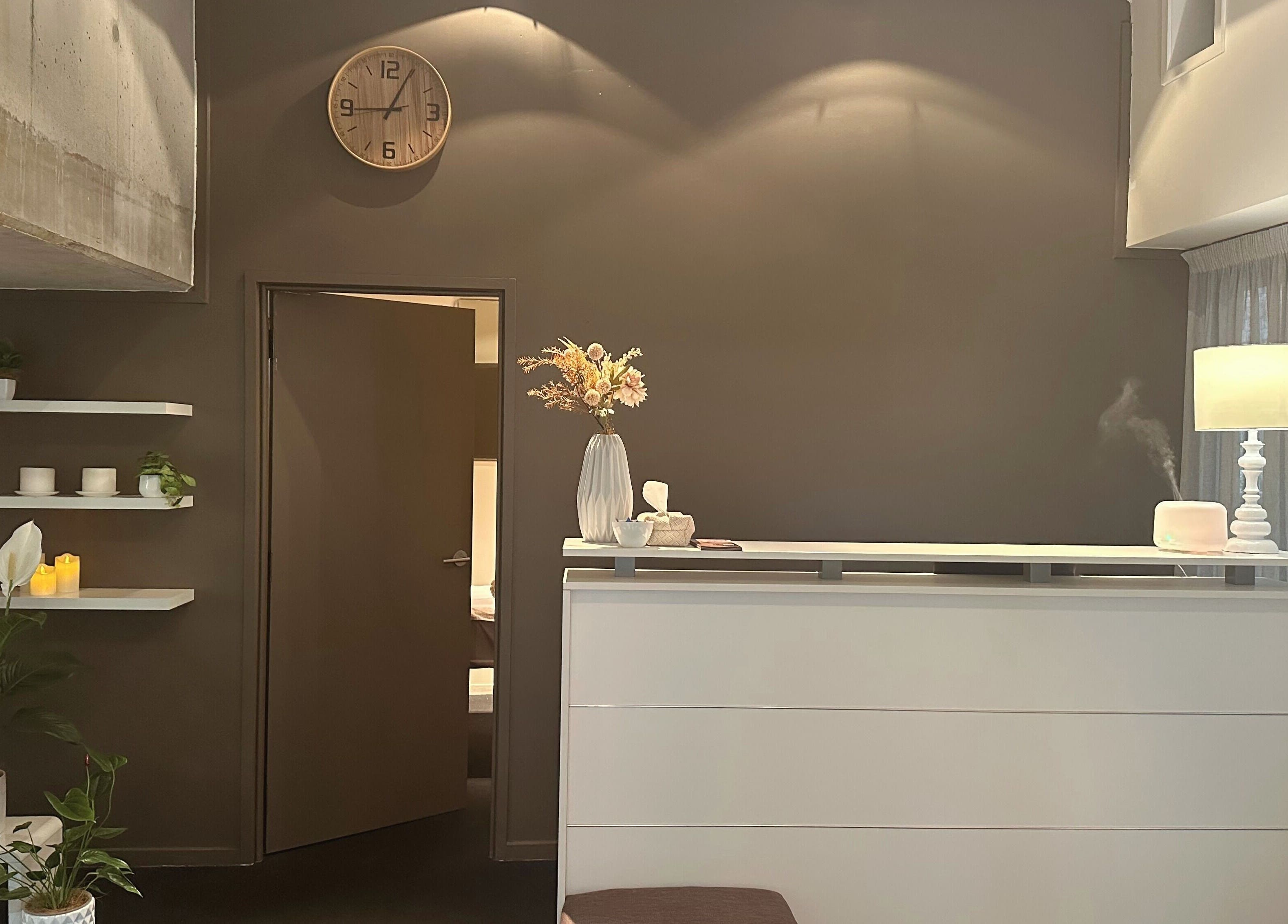 Elegant reception area at Zen Japanese Massage Platinum - Auckland CBD, featuring modern decor in Auckland, Auckland, NZ.