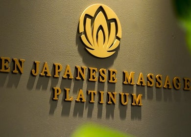 Logo of Zen Japanese Massage Platinum - Auckland CBD on a textured wall in Auckland, Auckland, NZ.