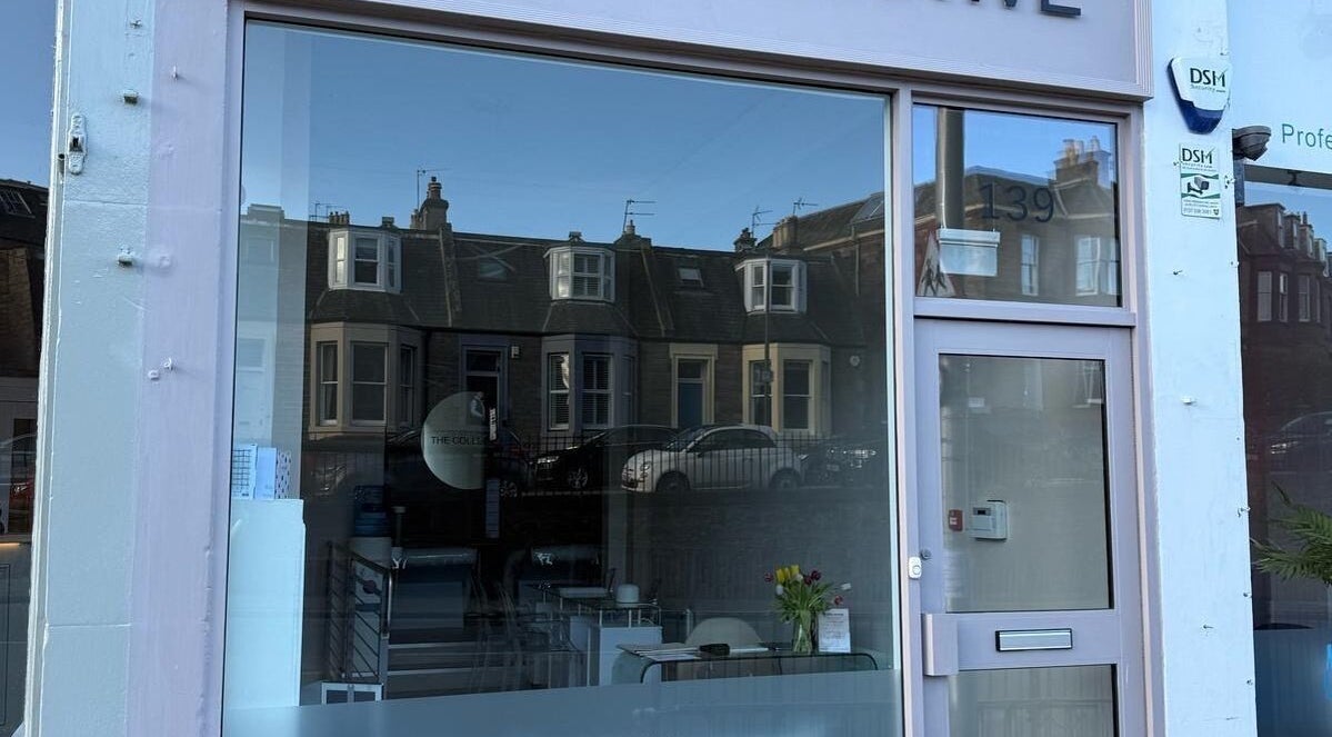 Front view of The Collective at 139 Edinburgh, Scotland, GB, showcasing a sleek modern design with large windows.