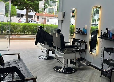 Modern salon chairs at Platinum Cutz & Style - EAST, Marine Parade, Singapore, SG with sleek interior design.