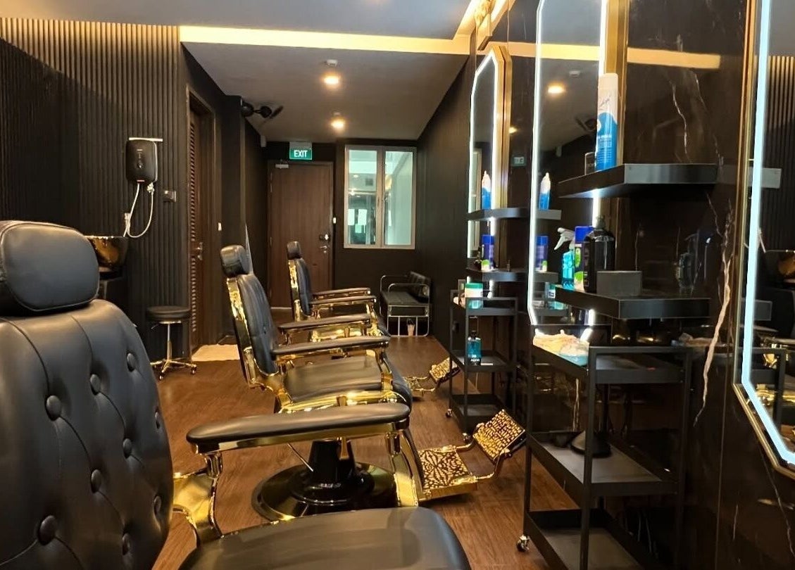 Elegant salon chairs at Platinum Cutz & Style - CENTRAL, Orchard, Singapore, SG offering premium services.