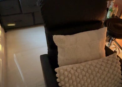 Cozy lounge chair setup at OnFleek Lash & Brows, Condell Park, New South Wales, AU.