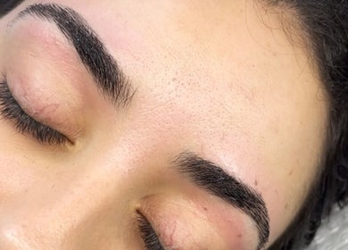 Perfectly shaped eyebrows at OnFleek Lash & Brows, Condell Park, New South Wales, AU.