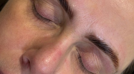 Close-up of perfectly shaped eyebrows at OnFleek Lash & Brows, Condell Park, New South Wales, AU.