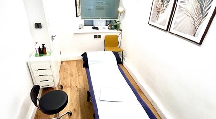 Tranquil massage room at Wellbeing Massage & Pain Relief in Covent Garden, London, England, GB.