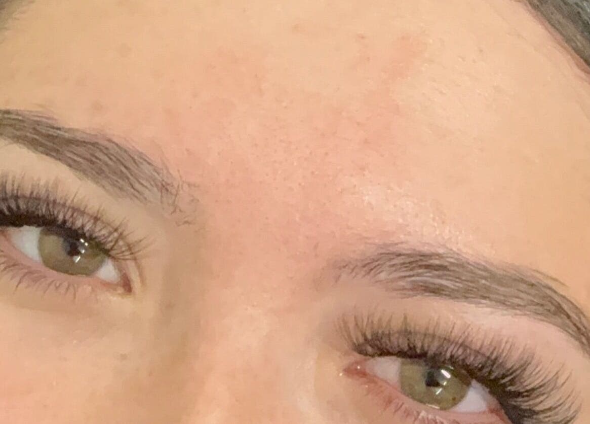 Close-up of styled eyelashes at Lapilipina Beauties, Christchurch, Canterbury, NZ.