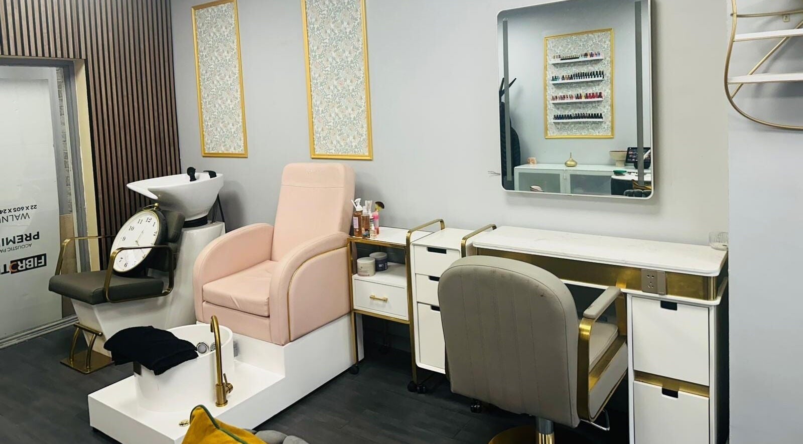 Elegant treatment area at Naina Brow Bar, Dublin7, County Dublin, IE with plush chairs and modern decor.