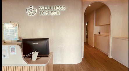 Reception area of Wellness TCM Spa in Singapore, SG with elegant decor and welcoming ambiance.