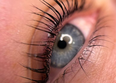 Close-up of a well-groomed eye showcasing lashes at Skin By Sar, Seymour, Victoria, AU.