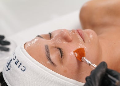 Rejuvenating facial treatment at Skin By Sar, Seymour, Victoria, AU showing mask application.