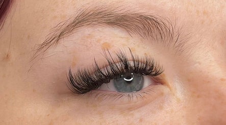 Close-up of voluminous eyelashes at Butterfly Beauty, Rugby, England, GB enhancing eye appeal.