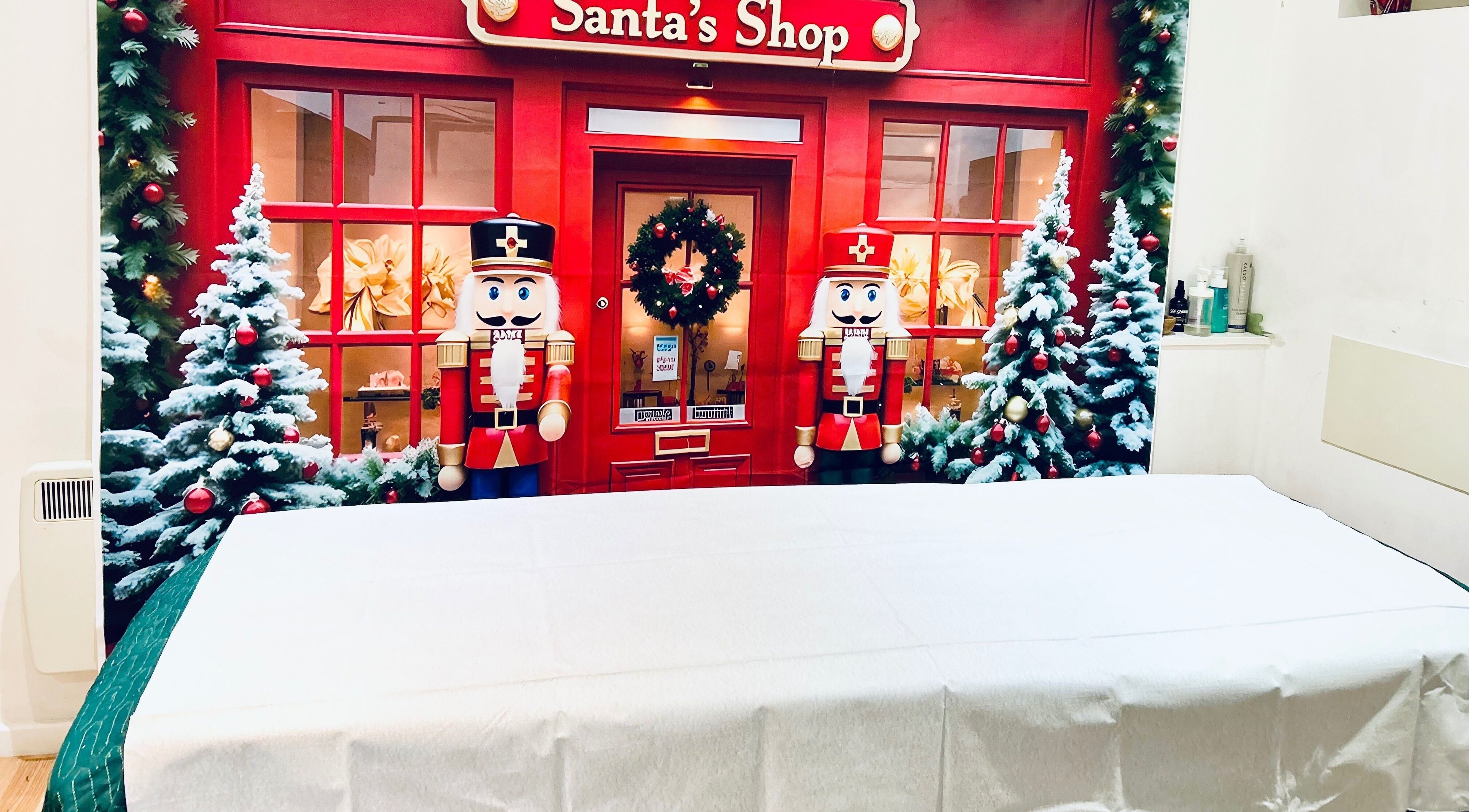 K .Thai Massage Holistic in Cleckheaton, England, features a festive massage room with Christmas decor.