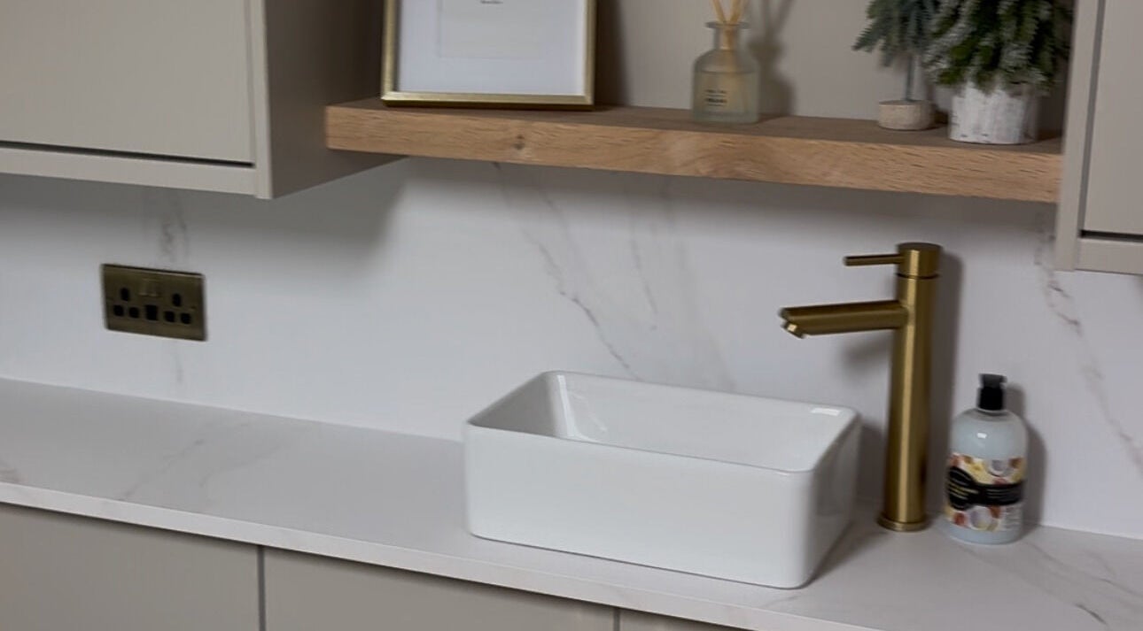 Elegant bathroom sink setup at CMBeauty, Ashton-in-Makerfield, England, GB, showcasing luxury amenities.