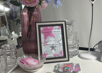 Pretty Nuisance Artistry's chic vanity with decor and care tips in Baldivis, Western Australia, AU.