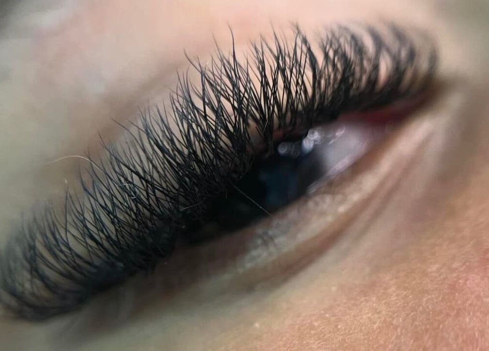 Close-up of luxurious eyelash extensions at Only Lashes, Bracknell, England, GB.