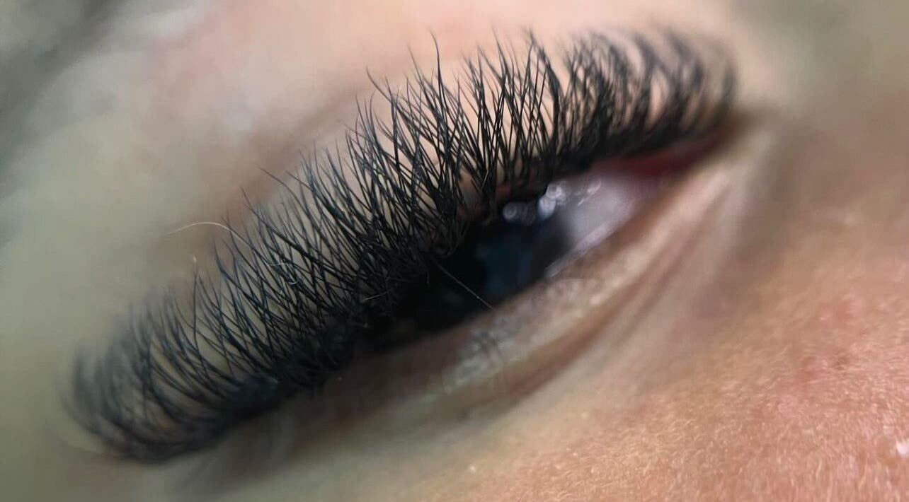 Close-up of luxurious eyelash extensions at Only Lashes, Bracknell, England, GB.