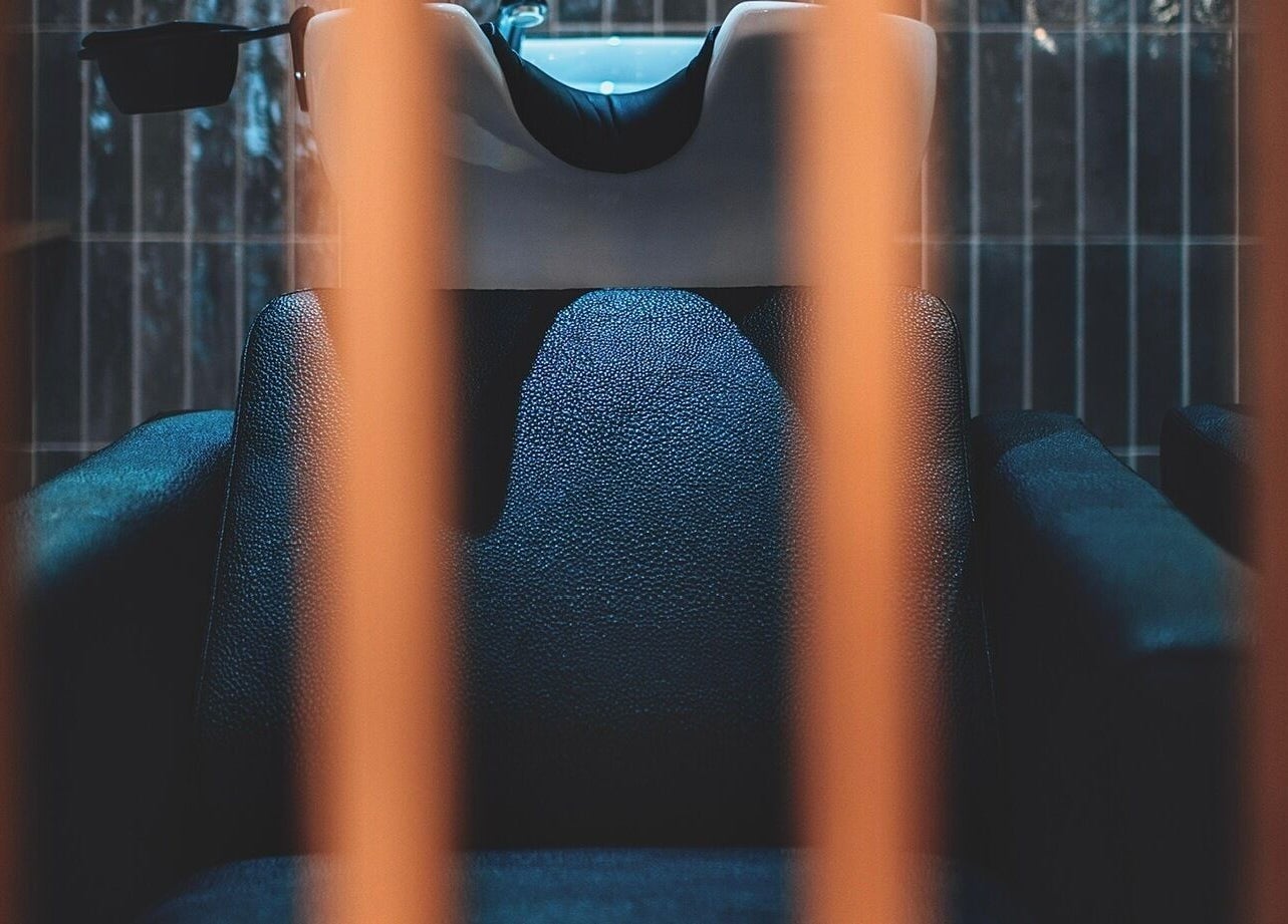 Luxurious salon washstation at Flow, Royal Tunbridge Wells, England, GB, offering comfort and style.