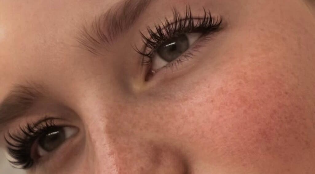 Close-up of styled eyelashes at The Eyelash Salon in Labrador, Queensland, AU showcasing lash perfection.