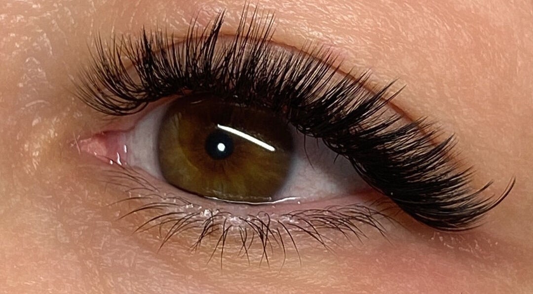 Close-up of elegant eyelash extensions at The Eyelash Salon, Labrador, Queensland, AU.