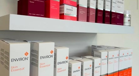 Environ skincare products on display at Kristys Beauty Whitby, Whitby, England, GB.