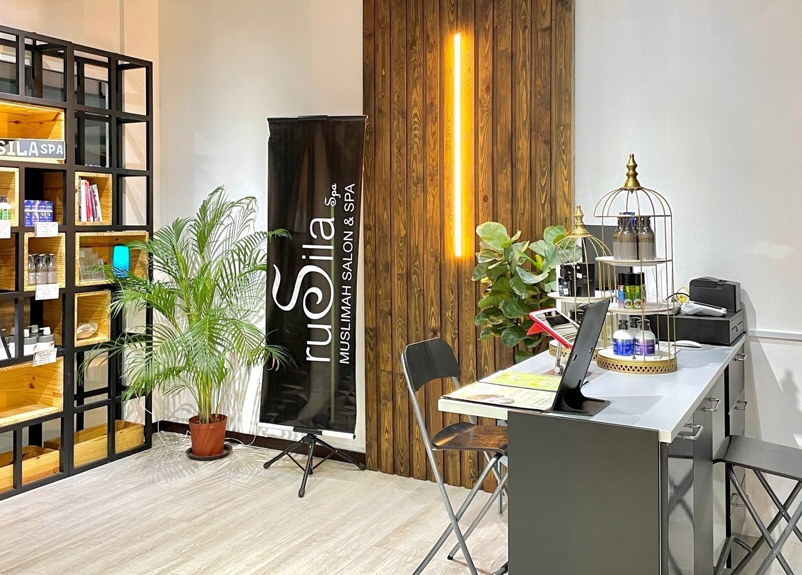 Reception area of Rusilaspa Elevate Gravitas Pauh Jaya, Prai, featuring modern decor in Seberang Prai, Penang, MY.