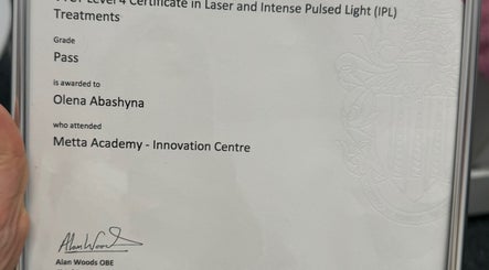 Award certificate honoring achievement at Za Za Beauty, Winchester, England, GB.
