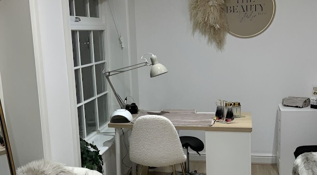 Cozy nail salon setup at The Beauty Studio by Eve in Nantwich, England, GB with modern decor.