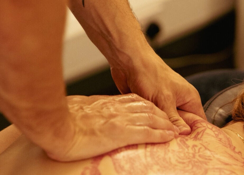 Liam Collins - Sports Massage Therapist & Lifestyle Coach performing massage in Liverpool, England, GB.