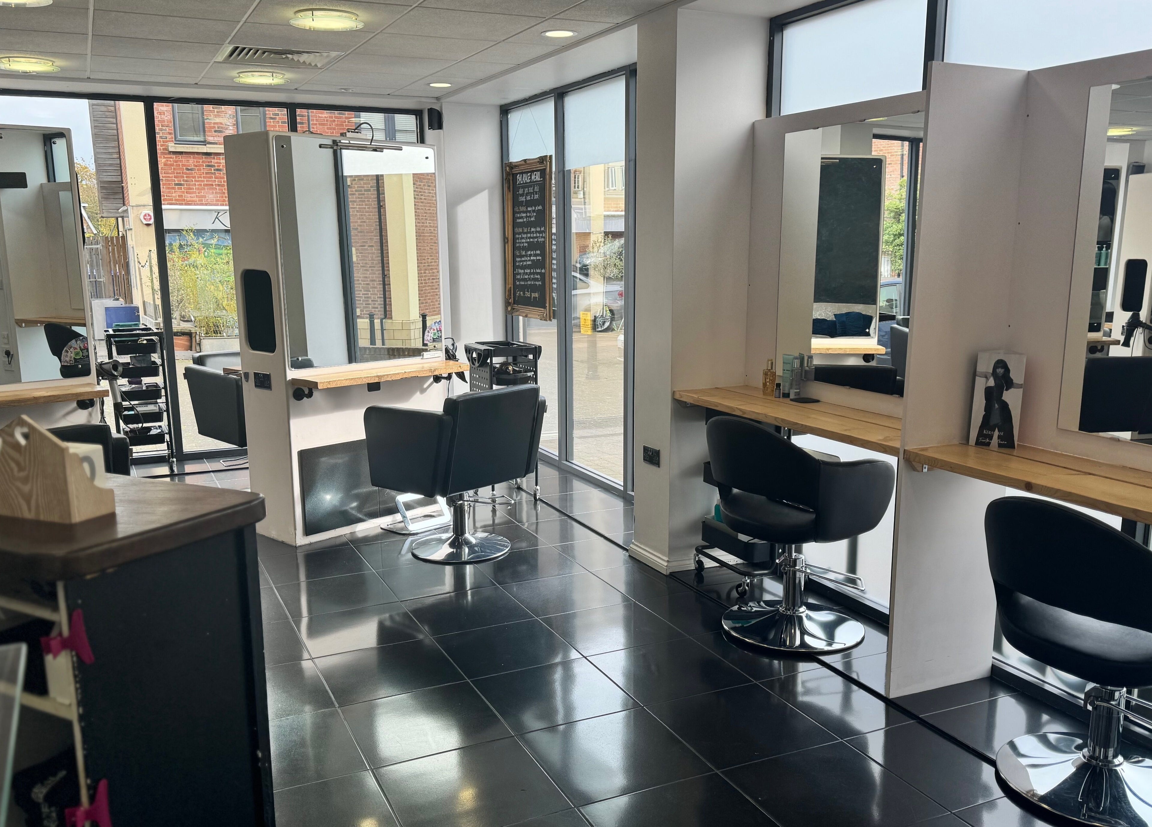 Modern interior of Studio 13 “A Salon Collective for Independent Stylists” in Ebley, England, GB.