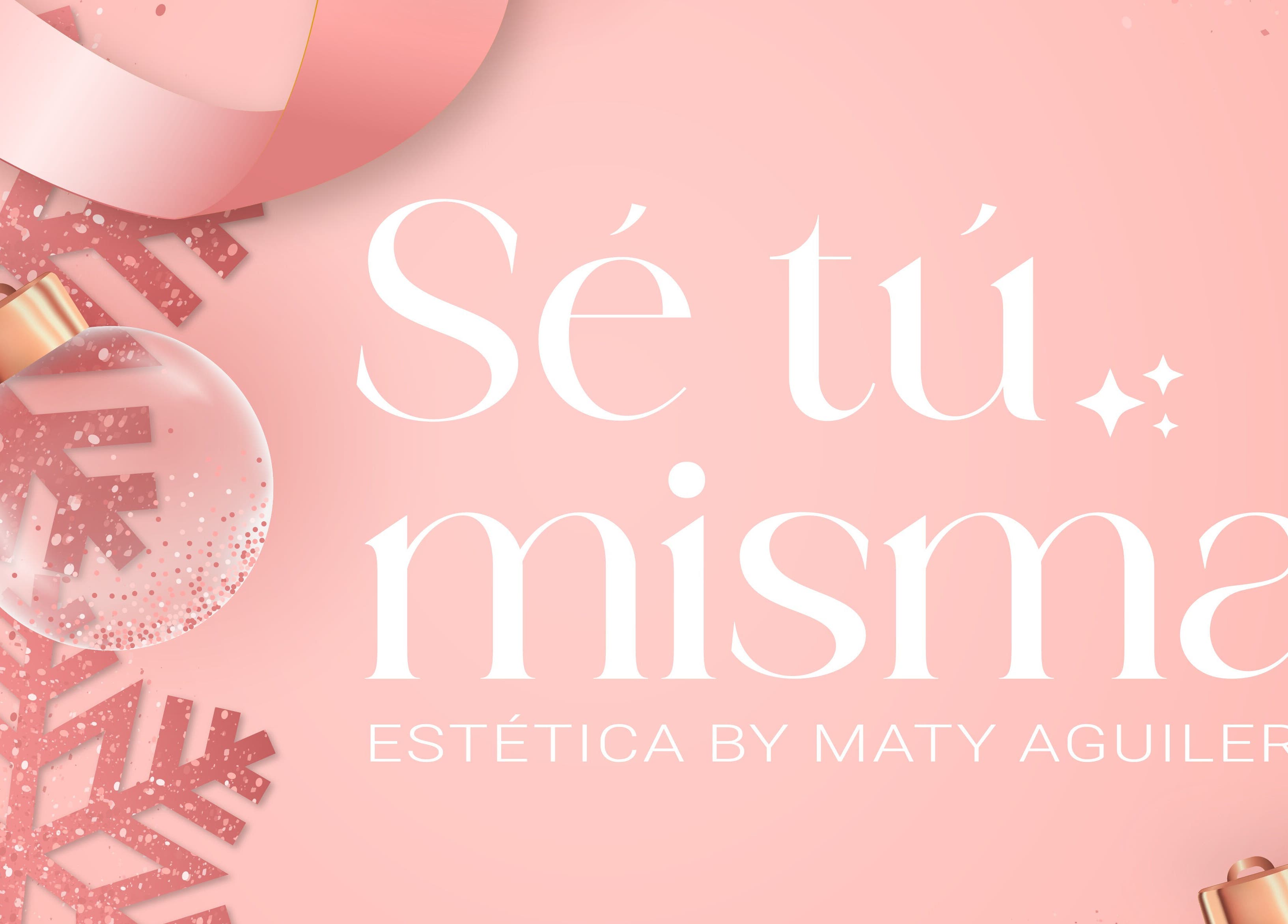 Arte navideño de Sé tu misma, Veracruz, Veracruz, MX con copo de nieve y esfera brillante.