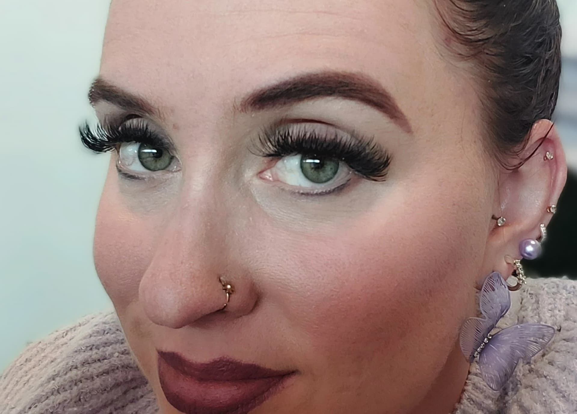 Close-up of a woman with styled eyelashes at Divine Beauty Studio, Pretoria, Gauteng, ZA.