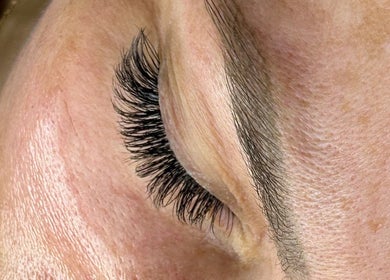Close-up of eyelash extensions at PAŁKA | Witney Beauty & Aesthetics, Witney, England, GB.