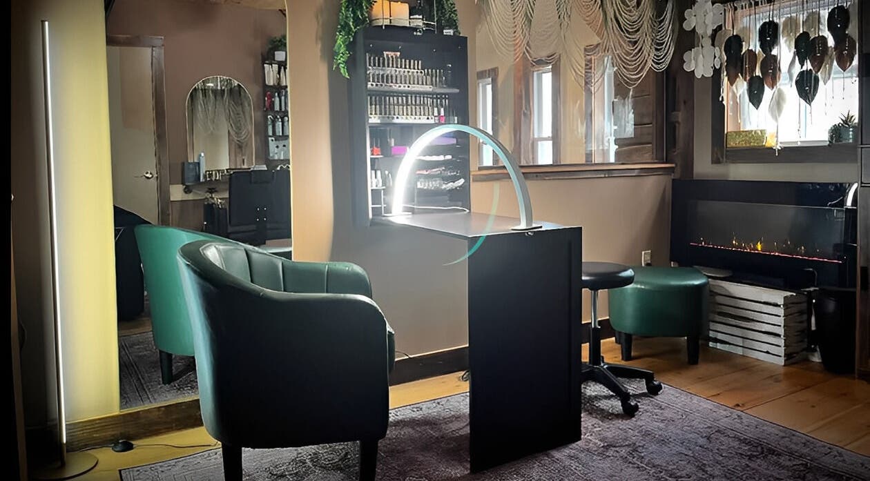 Cozy interior of Connected LLC in Readfield, Maine, US, featuring plush seating and elegant decor.