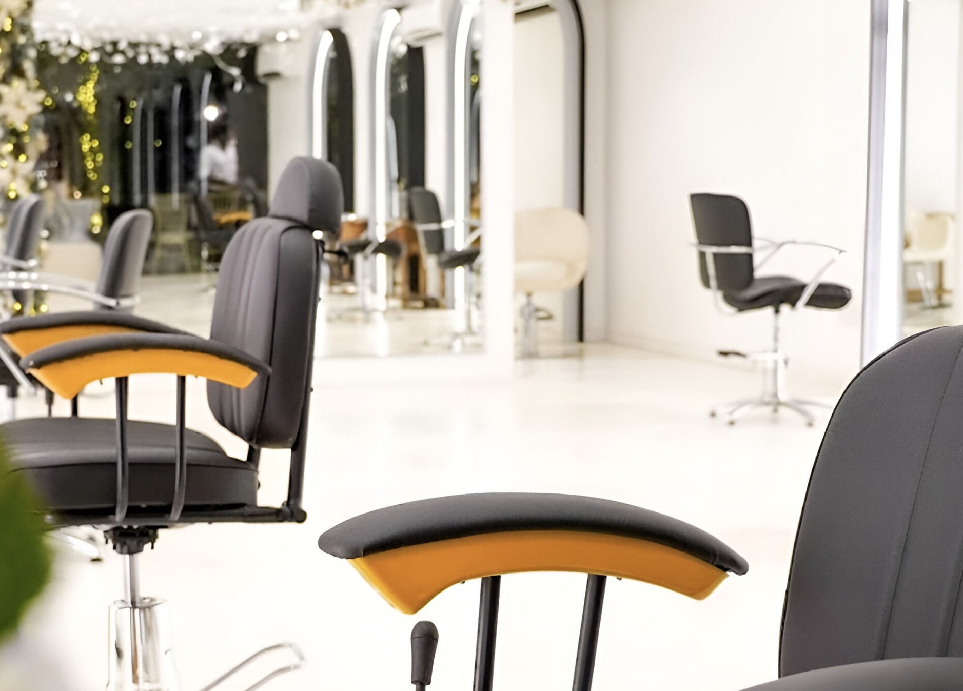 Modern salon interior with sleek chairs at Jaal Salon, Colombo, Western Province, LK.