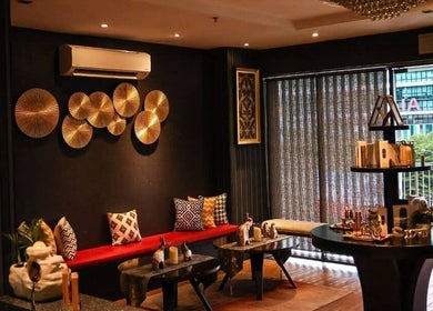 Elegant interior of Rama Rama Spa, Kota Kinabalu, Sabah, MY with stylish decor and cozy seating.