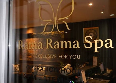 Front view of Rama Rama Spa entrance in Kota Kinabalu, Sabah, MY, showcasing a warm and inviting ambiance.