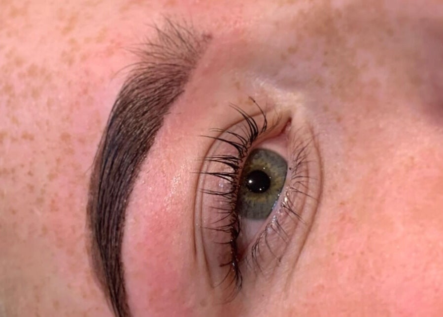 Detailed view of well-groomed eyebrow and lashes at B Beauty, Dublin, County Dublin, IE.