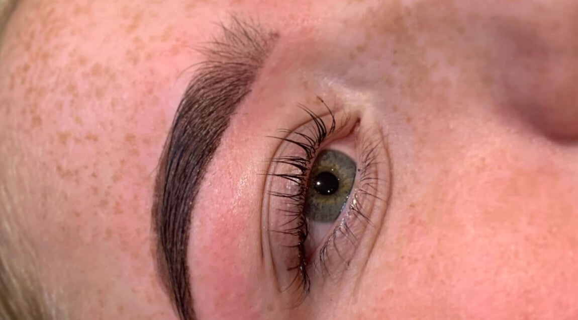 Detailed view of well-groomed eyebrow and lashes at B Beauty, Dublin, County Dublin, IE.
