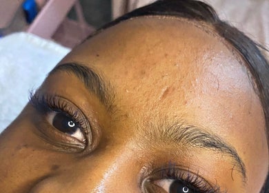 Close-up of eyelash extensions at Raineydays Aesthetic Salon in Alberton, Gauteng, ZA.