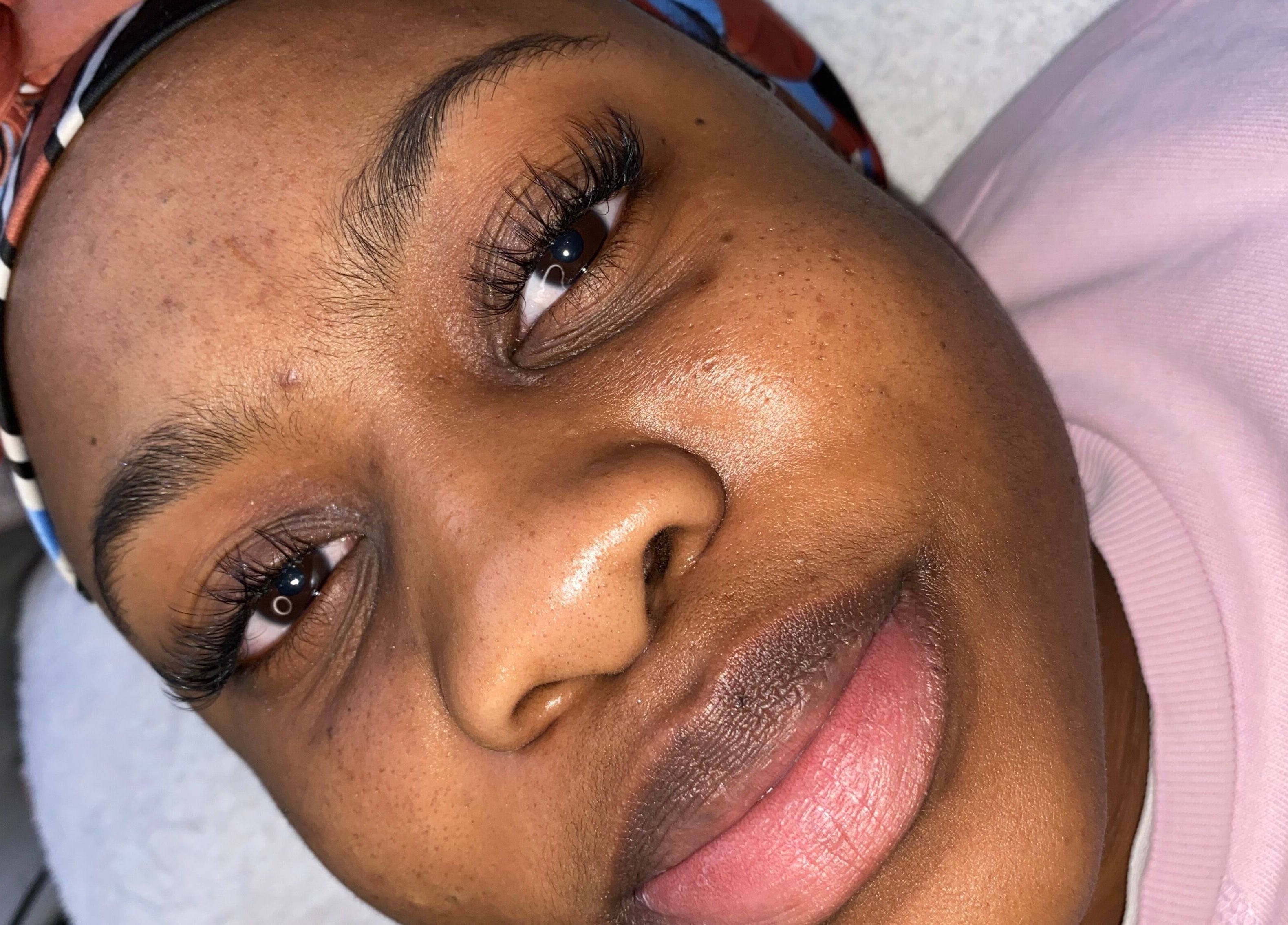 Close-up of eyelash extensions at Raineydays Aesthetic Salon, Alberton, Gauteng, ZA. Stunning lash enhancement.