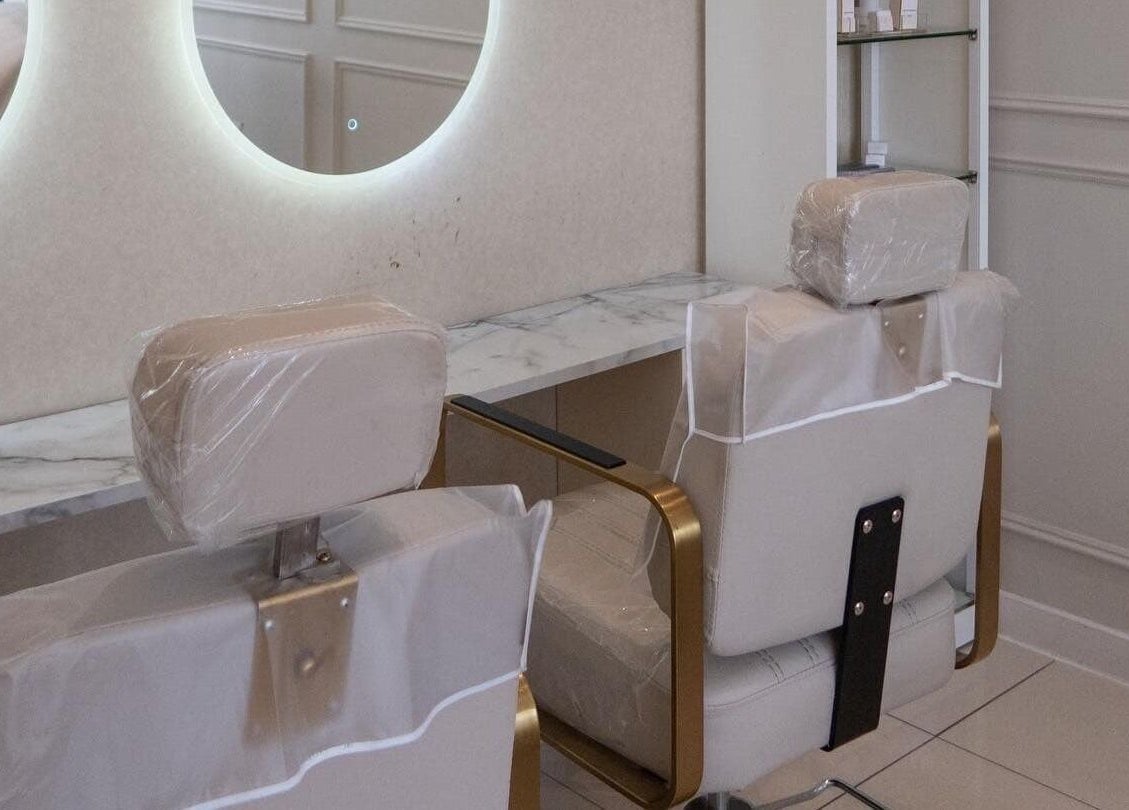 Modern salon chairs at Browbabe Welling, Welling, England, GB, offering a luxurious beauty experience.