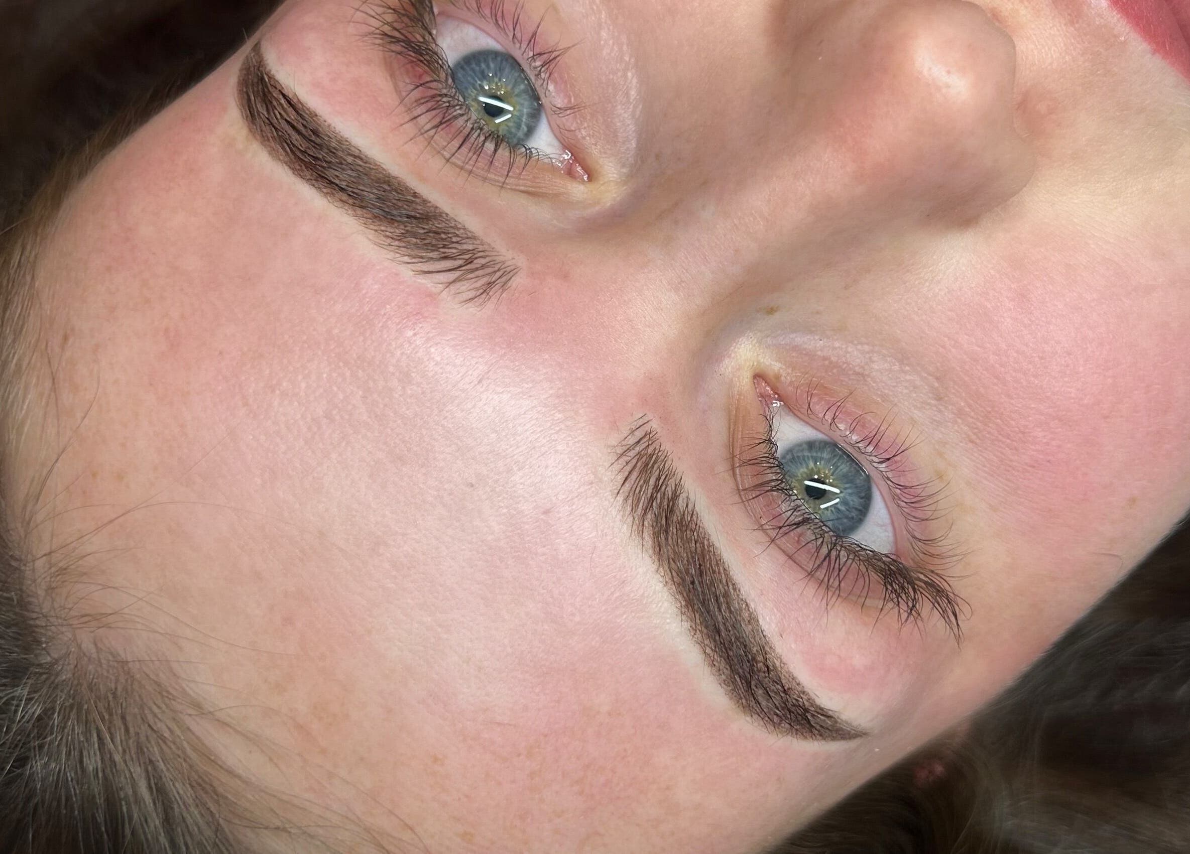 Close-up of expertly shaped eyebrows at Browbabe Welling, Welling, England, GB.