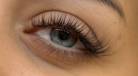 Close-up of styled eyelashes at Blush Beauty Loft, Windsor, Ontario, CA, highlighting eye beauty services.
