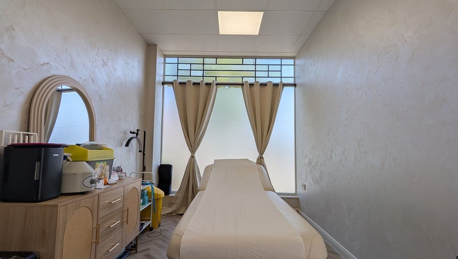 Calm treatment room at Charli's Beauty Company, Southend-on-sea, England, GB, featuring a soft aesthetic.